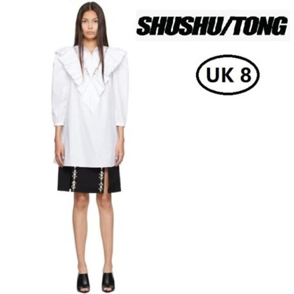 SHUSHU/TONG, Women's White Shirt Minidress - White. Size: S (US). NWT - Picture 1 of 14